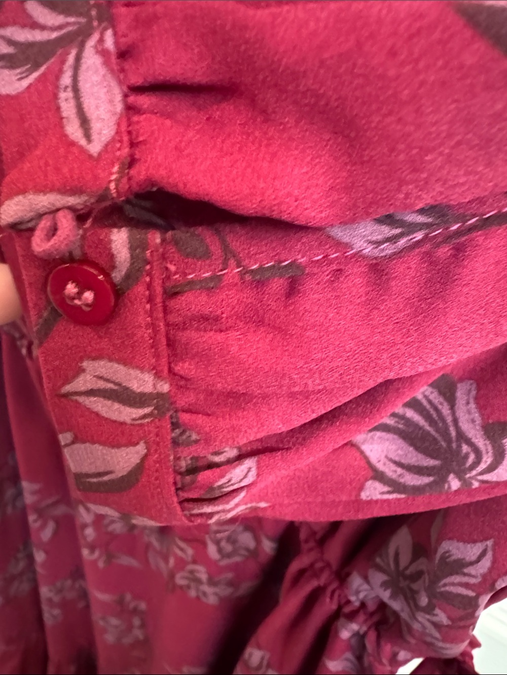 Sugarlips Wine-berry Floral Pintuck Midi Dress - Picture 5 of 5